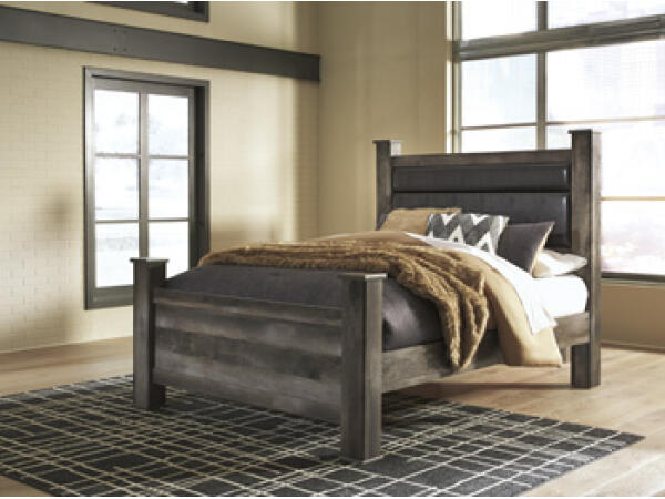 Wynnlow Queen Upholstered Poster Bed Beds Ashley Furniture