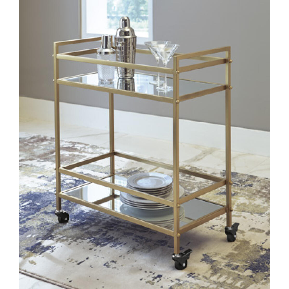 Kailman Bar Cart Bar Furniture Ashley Furniture 6