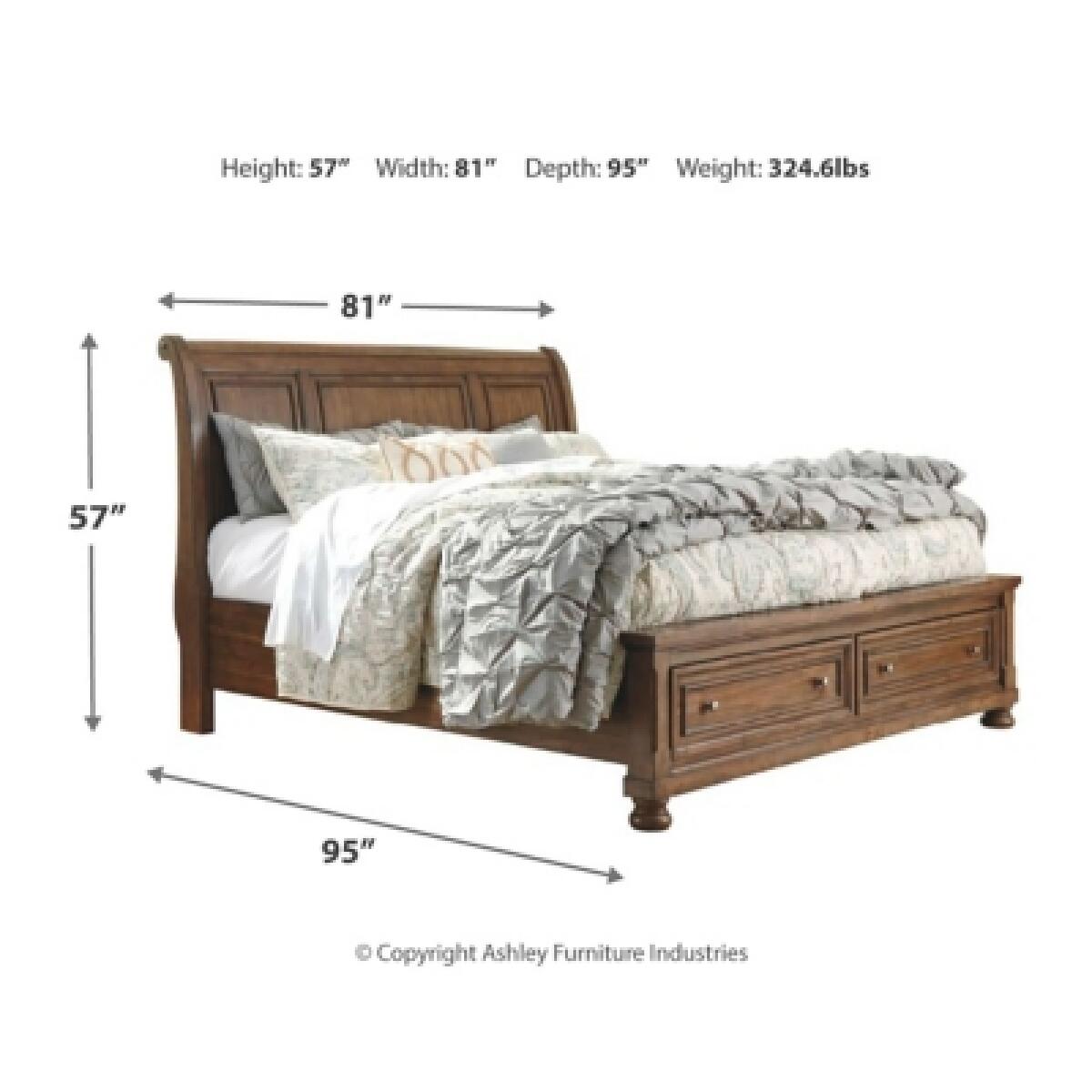 Flynnter California King Sleigh Bed with 2 Storage Drawers Beds Ashley Furniture 14
