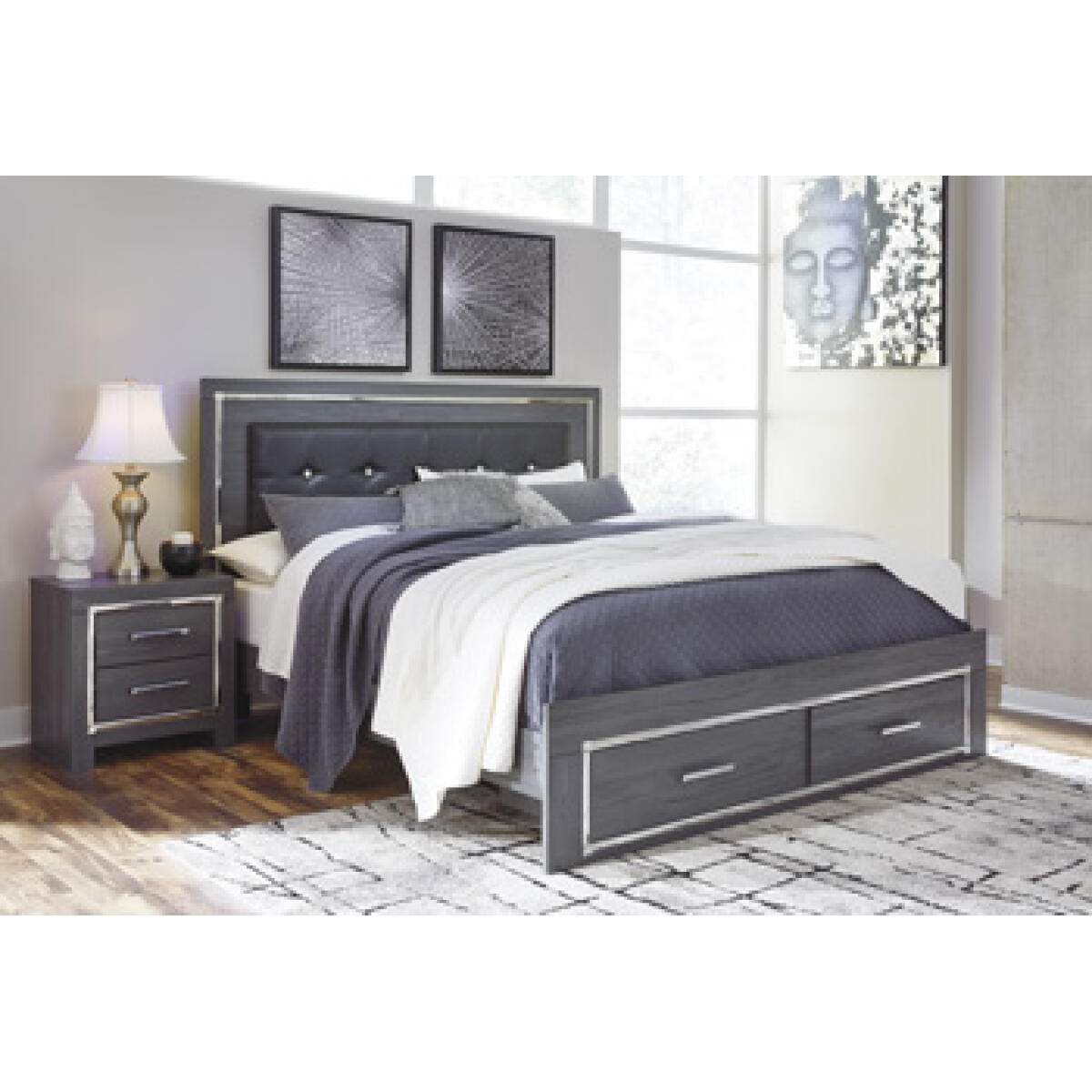 Lodanna King Panel Bed with 2 Storage Drawers Beds Ashley Furniture 2