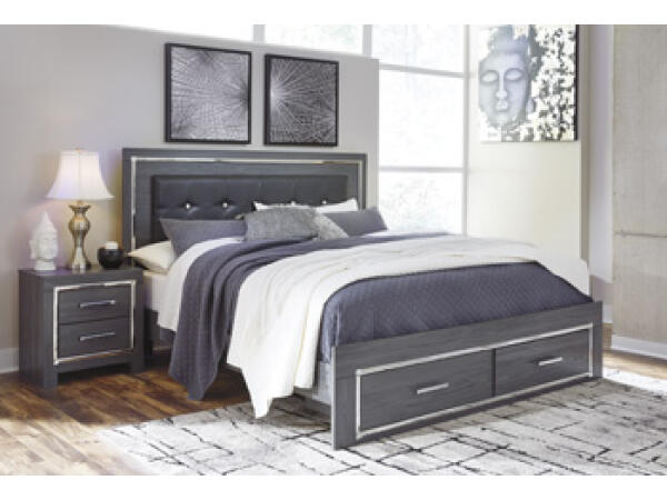 Lodanna King Panel Bed with 2 Storage Drawers Beds Ashley Furniture