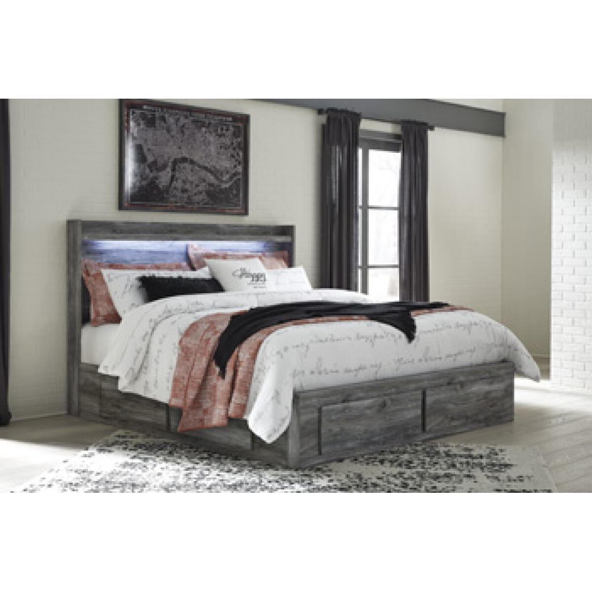 Baystorm King Panel Bed with 6 Storage Drawers Beds Ashley Furniture 4