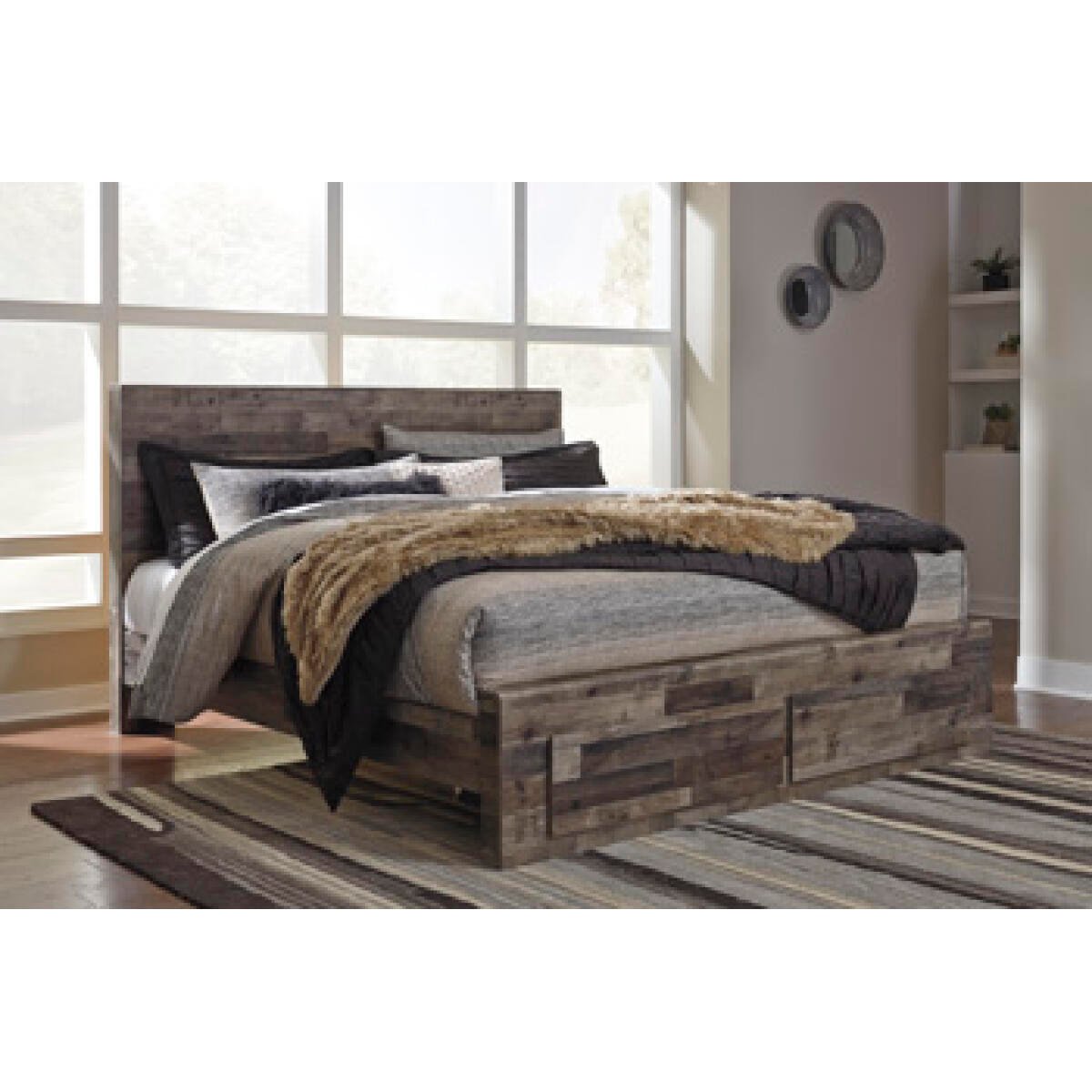 Derekson King Panel Bed with 2 Storage Drawers Beds Ashley Furniture 9