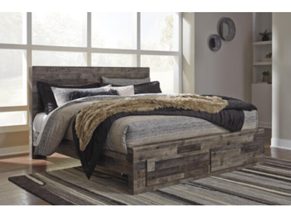 Derekson King Panel Bed with 2 Storage Drawers Beds Ashley Furniture