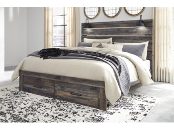 Drystan King Panel Bed with 2 Storage Drawers Beds Ashley Furniture