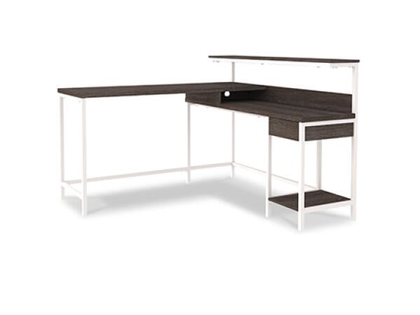 Dorrinson Home Office L-Desk with Storage Desks Ashley Furniture