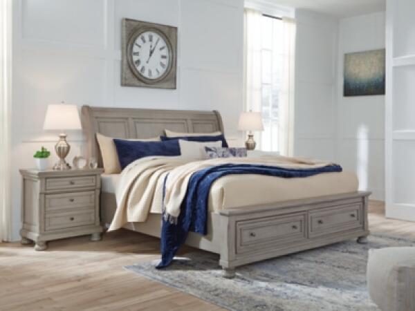 Lettner Queen Sleigh Bed with 2 Storage Drawers Beds Ashley Furniture 17