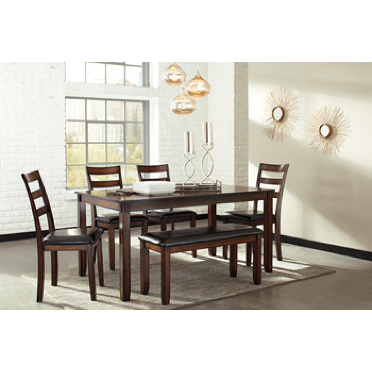 Coviar Dining Table and Chairs with Bench (Set of 6) Dining Tables Ashley Furniture 8