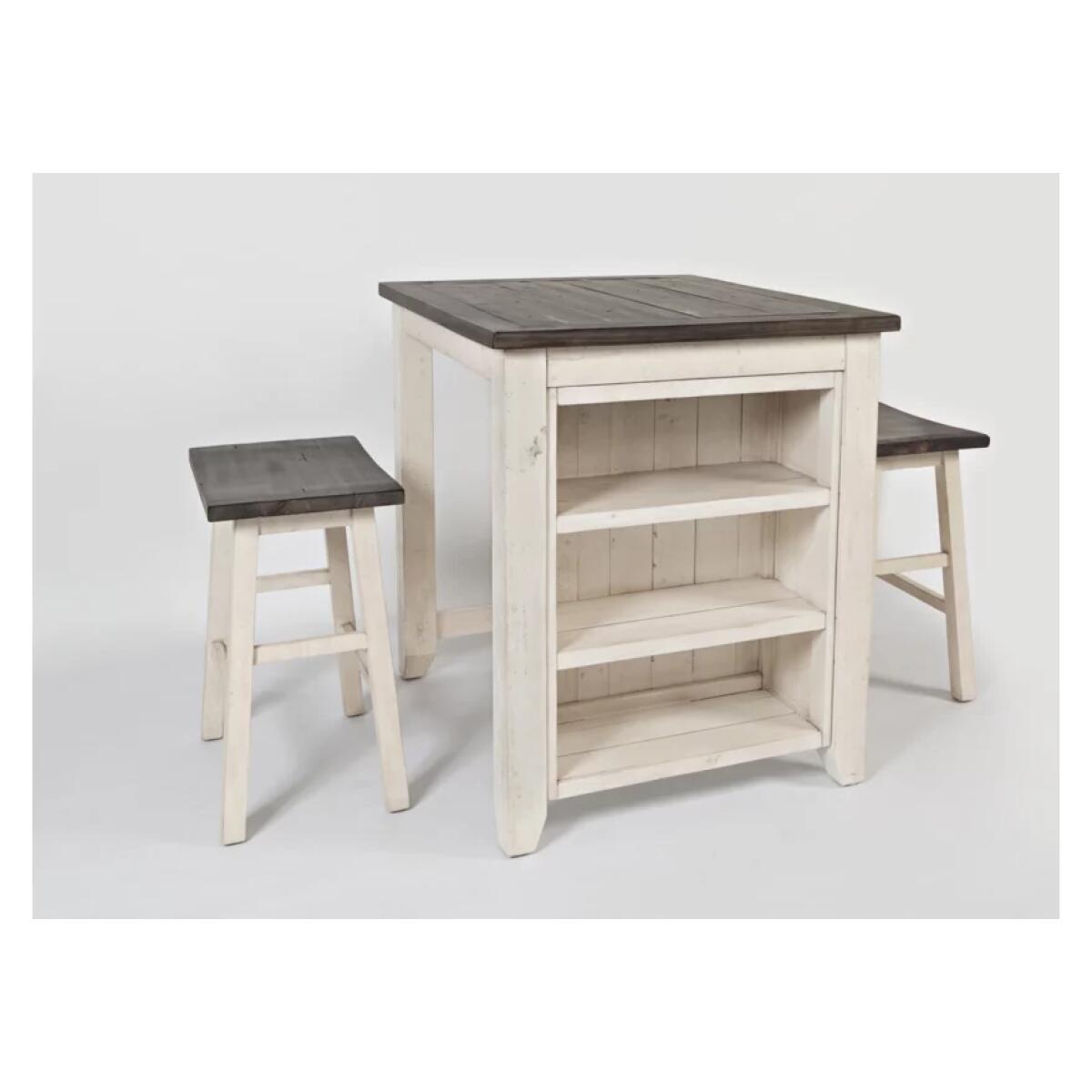 Madison County 3 Piece Counter Height Table Set Vintage White Finish Dining Sets Jofran 9