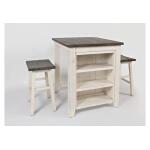 Madison County 3 Piece Counter Height Table Set Vintage White Finish Dining Sets Jofran 15