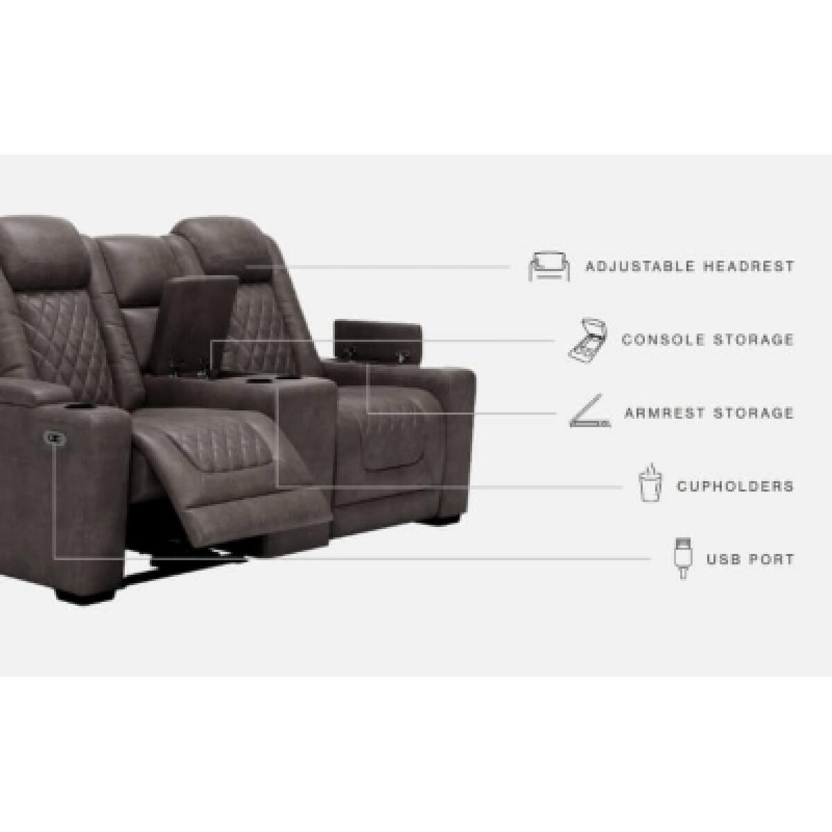 HyllMont Power Reclining Loveseat with Console Loveseats Ashley Furniture 22