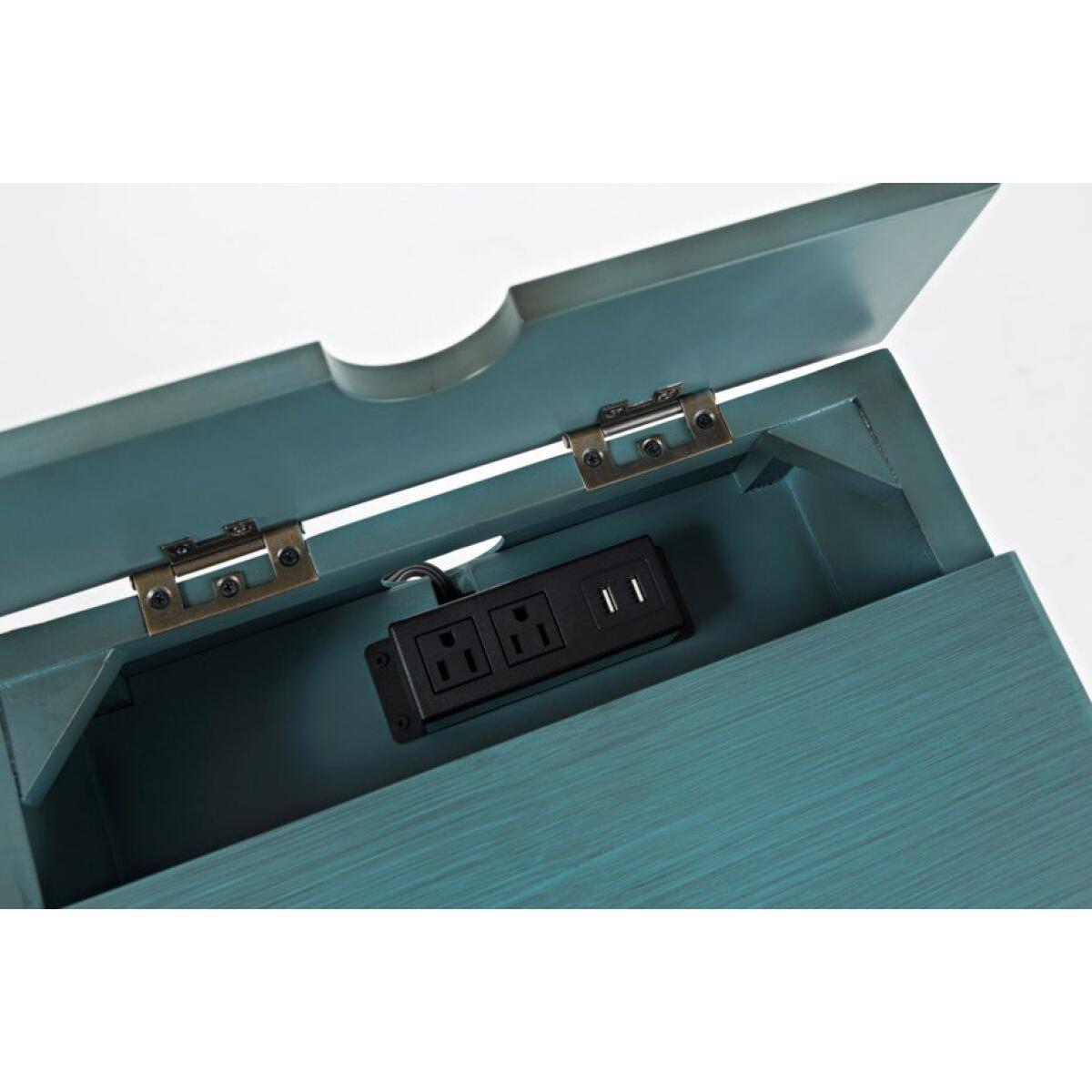 Craftsman Teal Power Chairside Table End tables Customizable 7
