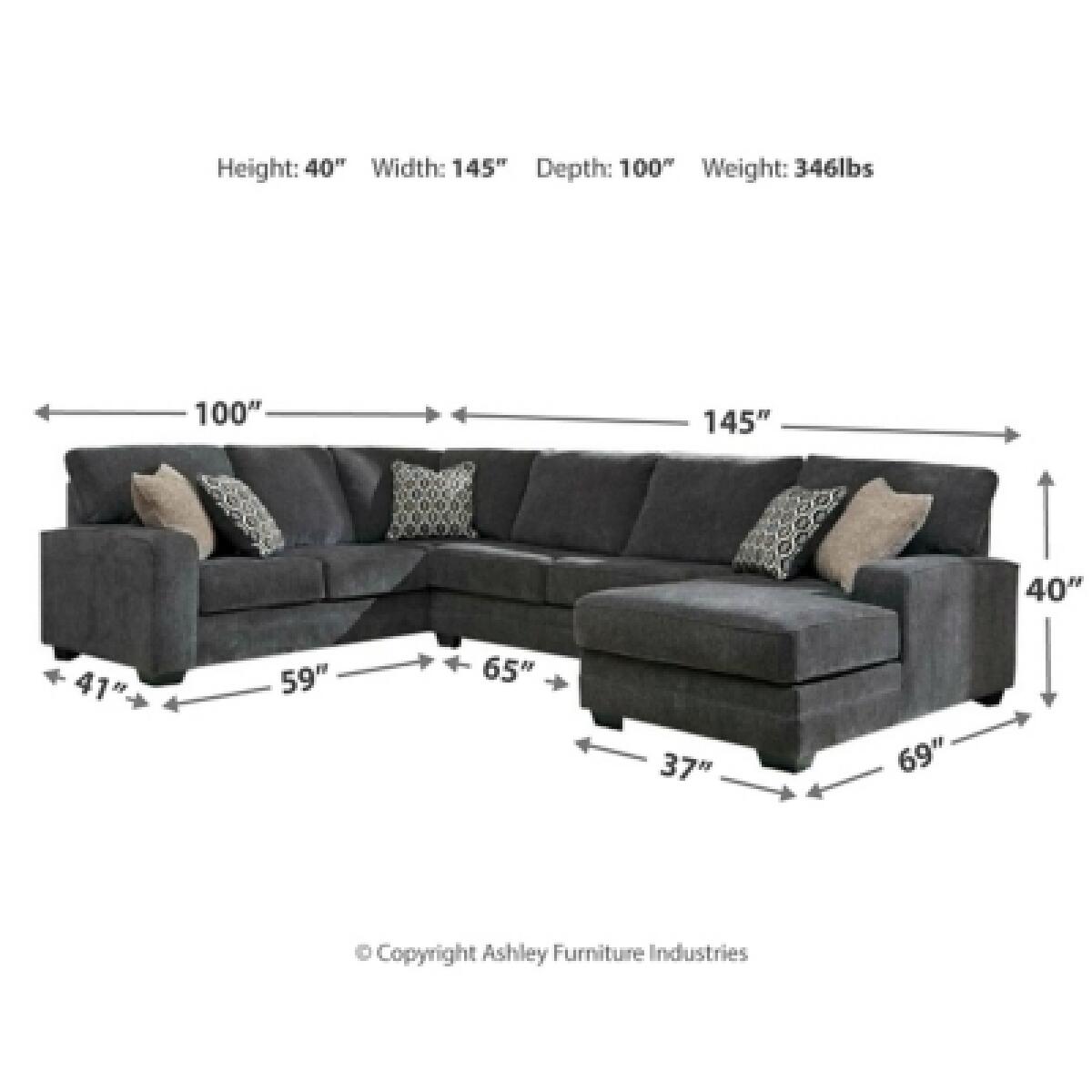 Tracling 3-Piece Sectional with Chaise Sectionals Ashley Furniture 12