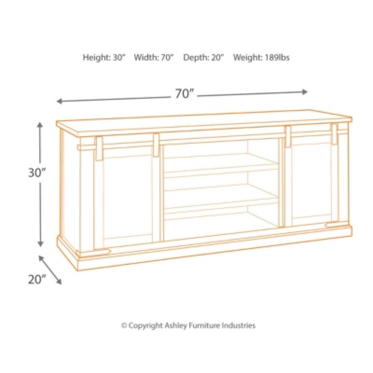 Budmore 70″ TV Stand Entertainment Stands Ashley Furniture 9