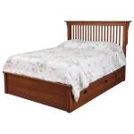 Daniel’s Amish Mission Queen Pedestal Bed W/ Storage Drawer Beds Customizable 5