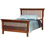 Queen Mission-Style Frame Bed with Headboard & Footboard Slat Detail Beds Customizable 5
