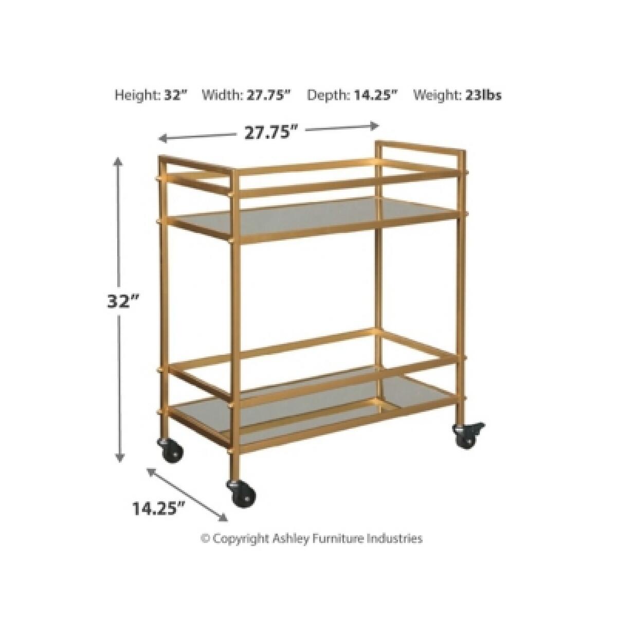 Kailman Bar Cart Bar Furniture Ashley Furniture 9