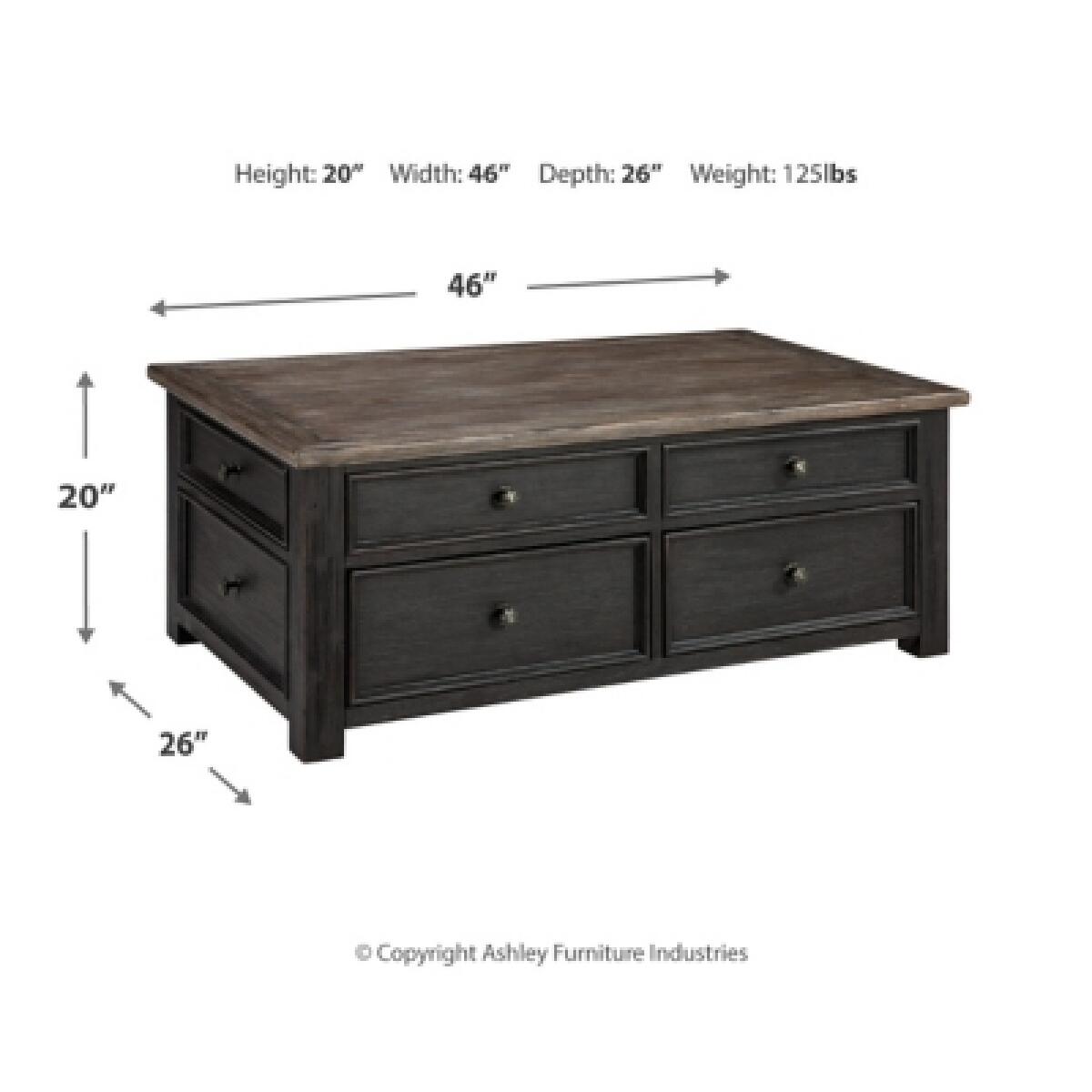Tyler Creek Coffee Table with Lift Top Cocktail & Coffee Tables Ashley Furniture 21