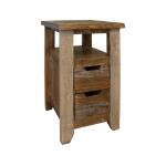 9661 Antique 2 Drawers Chair side Table