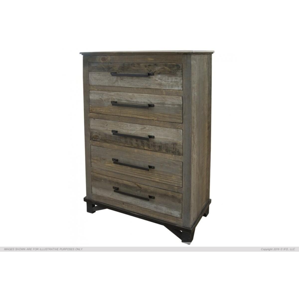 Loft Brown 5 Drawer Chest Chests International Furniture Direct 3