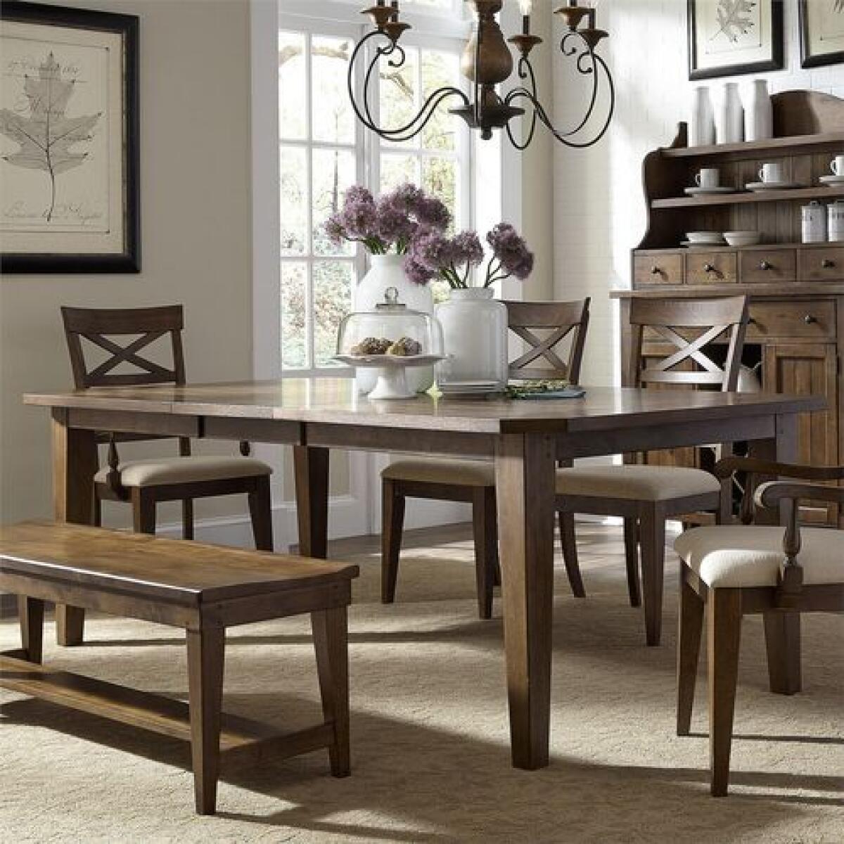 Hearthstone Ridge Rectangular Leg Table Dining Tables Customizable 8