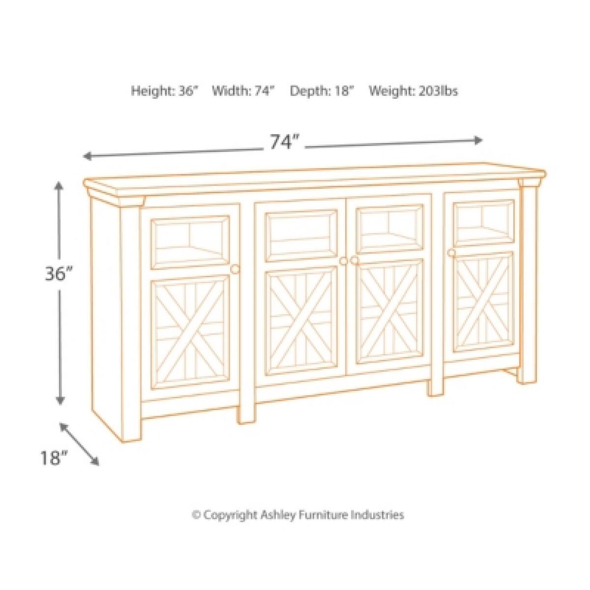 Bolanburg 74″ TV Stand Entertainment Stands Ashley Furniture 19