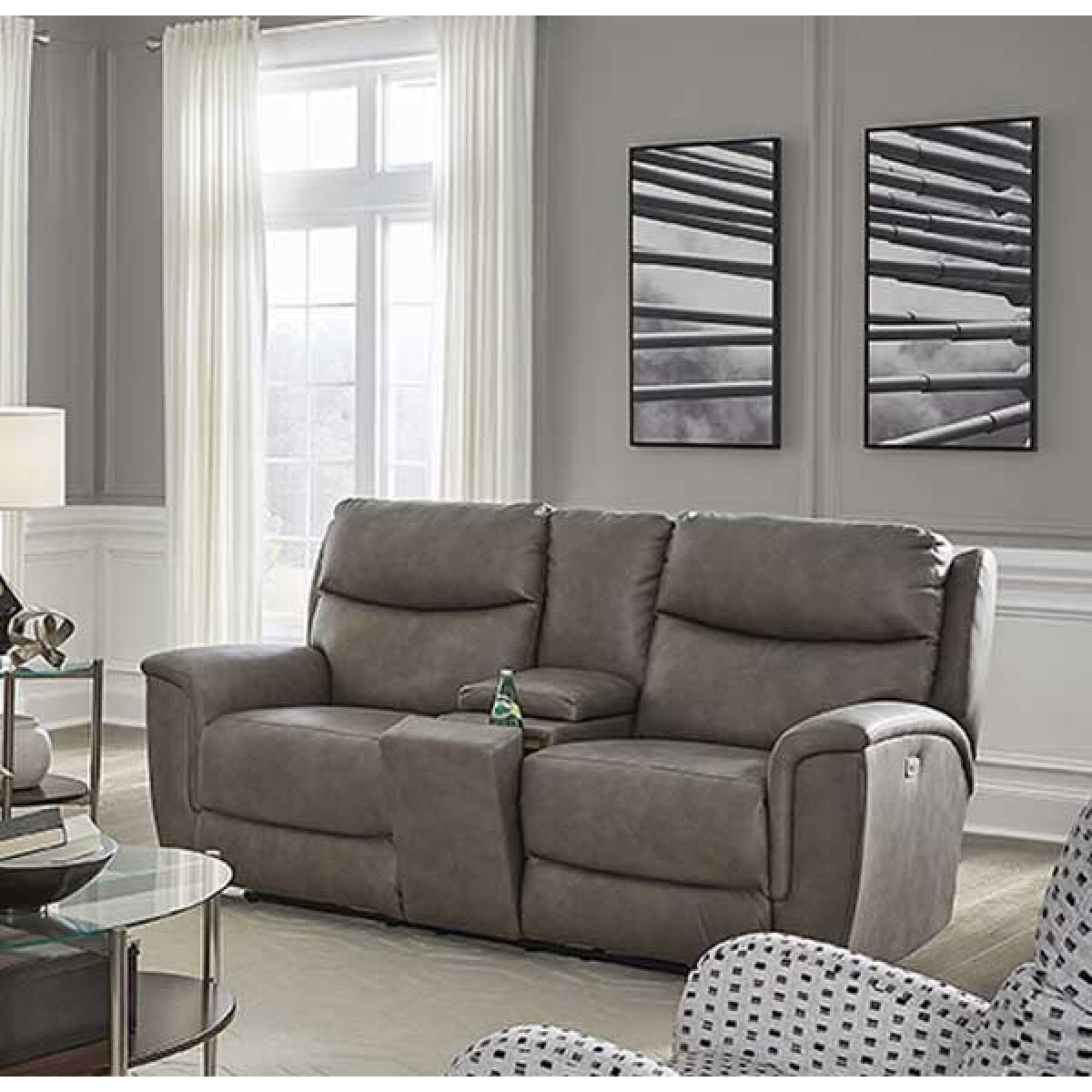 Ovation Double Reclining Loveseat with Console Loveseats Customizable 2