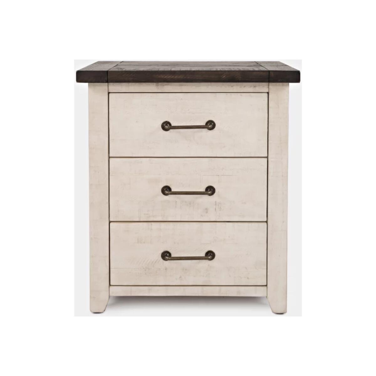 Madison County Power Nightstand Vintage White Finish Madison County Power Nightstand Vintage White Finish - Image 1