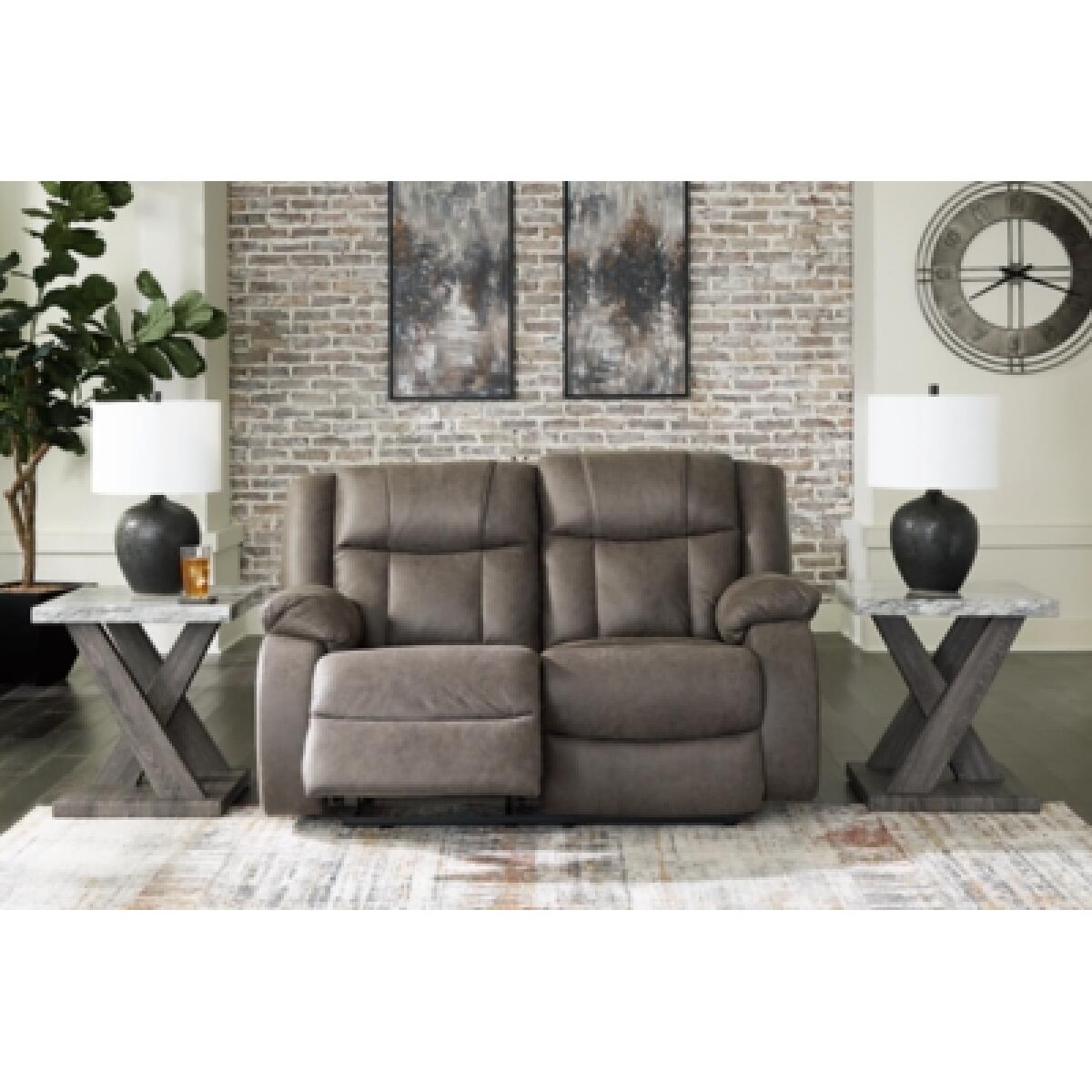 First Base Reclining Loveseat Loveseats Ashley Furniture 17