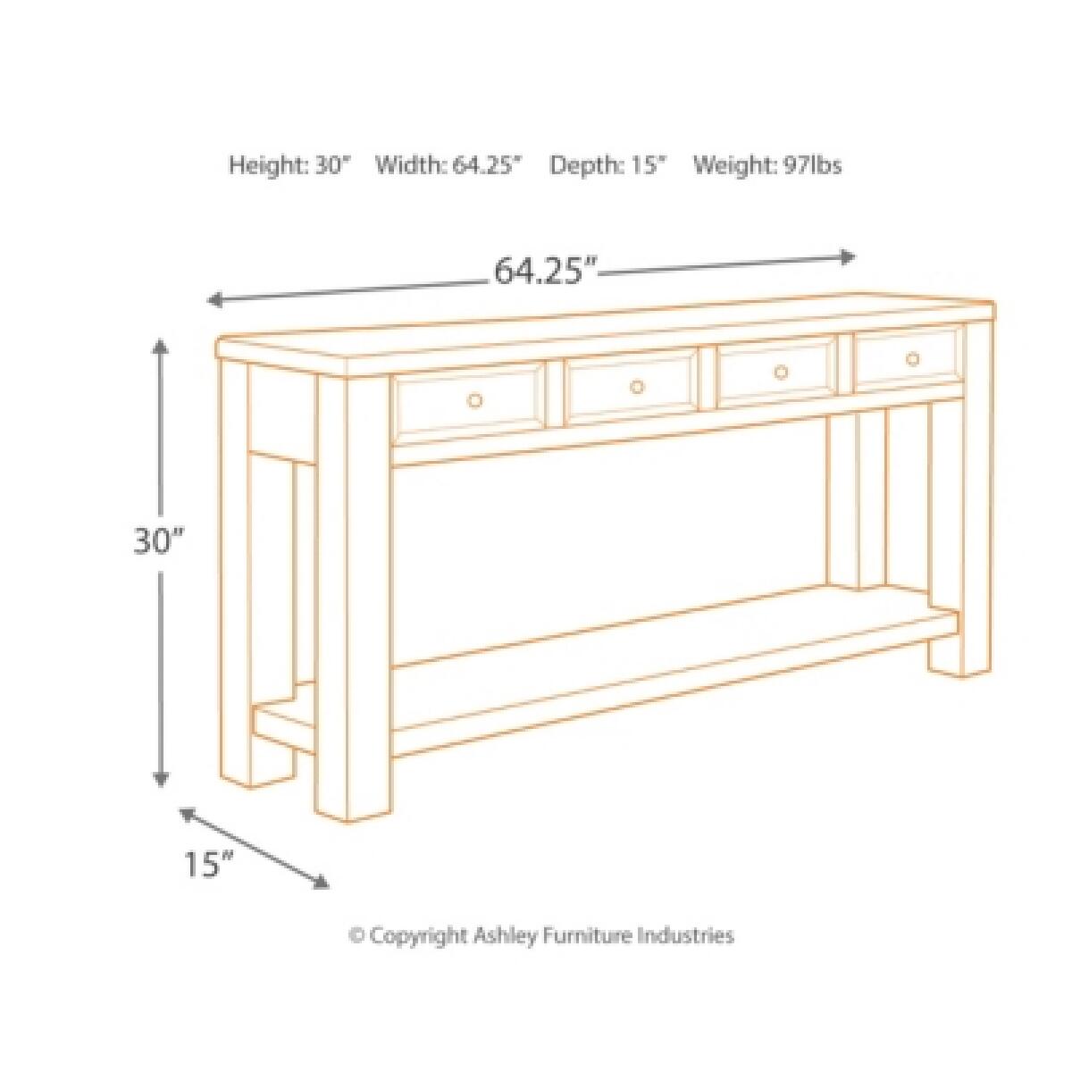 Gavelston Sofa/Console Table Sofa Tables Ashley Furniture 11