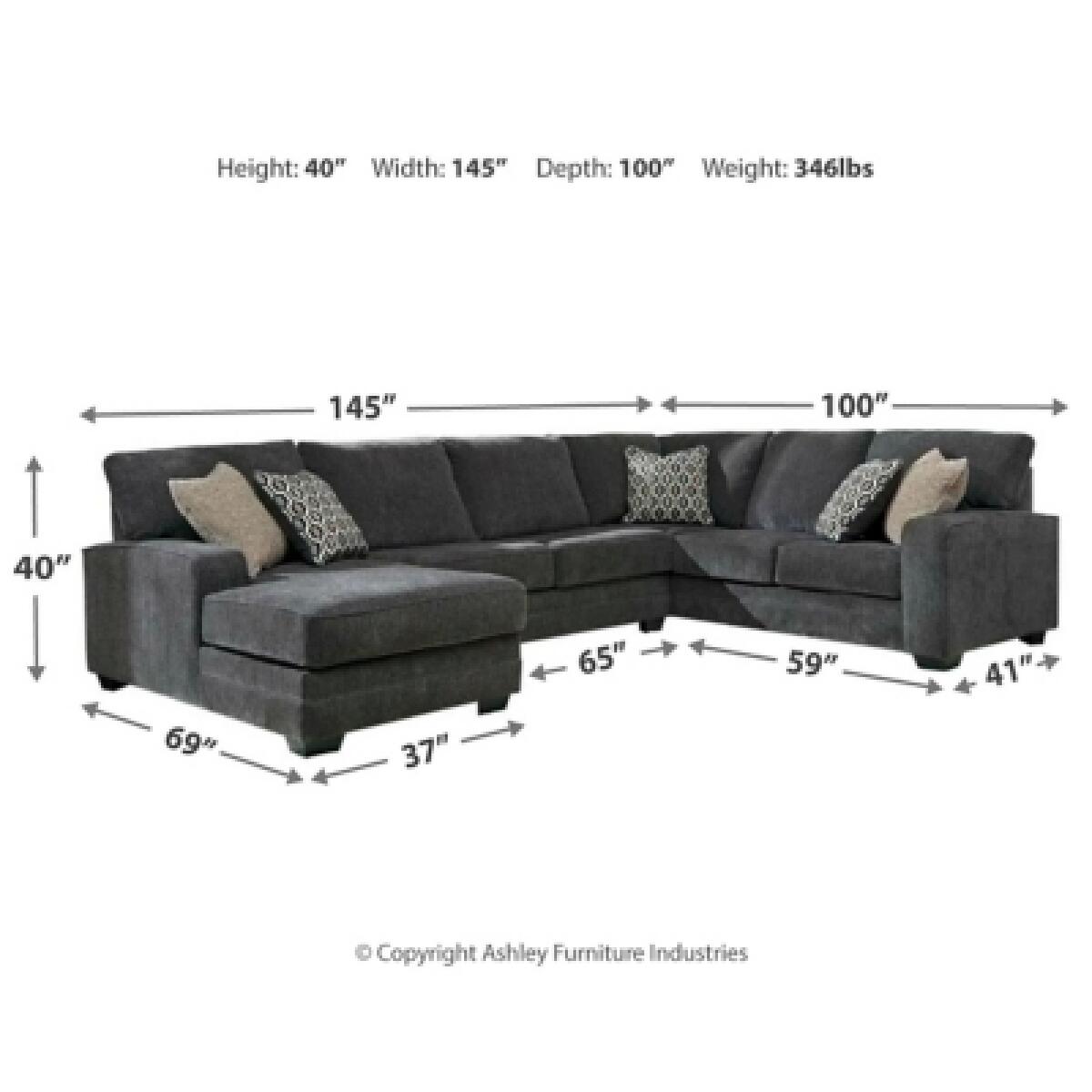 Tracling 3-Piece Sectional with Chaise Sectionals Ashley Furniture 12