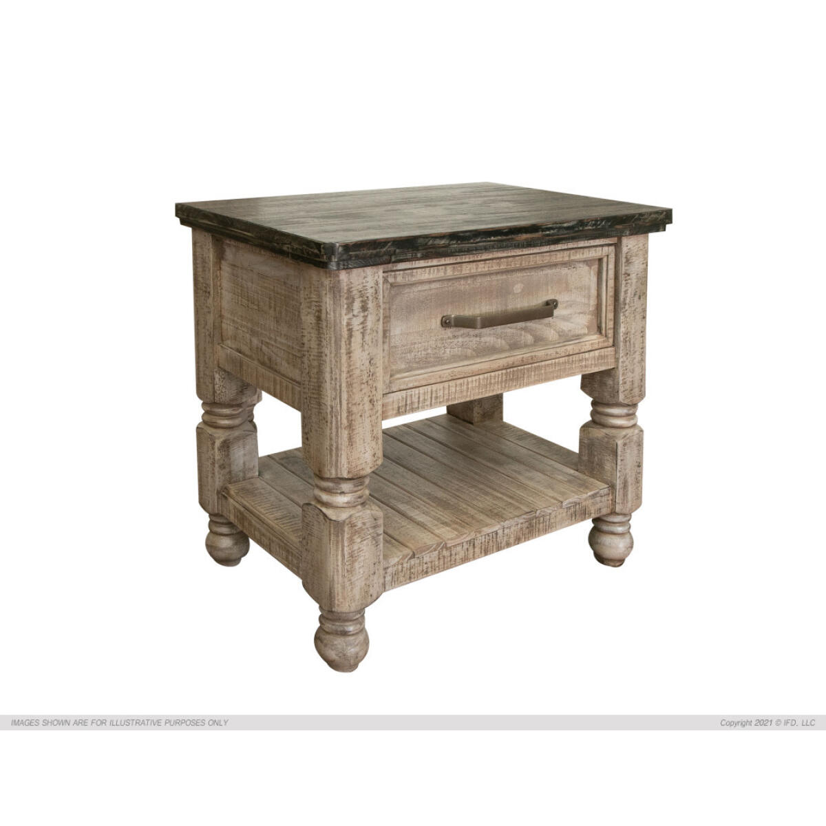 Natural Stone Sand Drift/Deep Brown Nightstand Nightstands International Furniture Direct 2