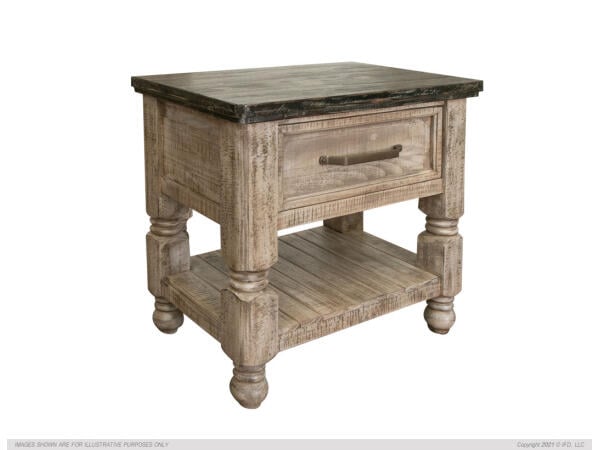 Natural Stone Sand Drift/Deep Brown Nightstand Nightstands International Furniture Direct