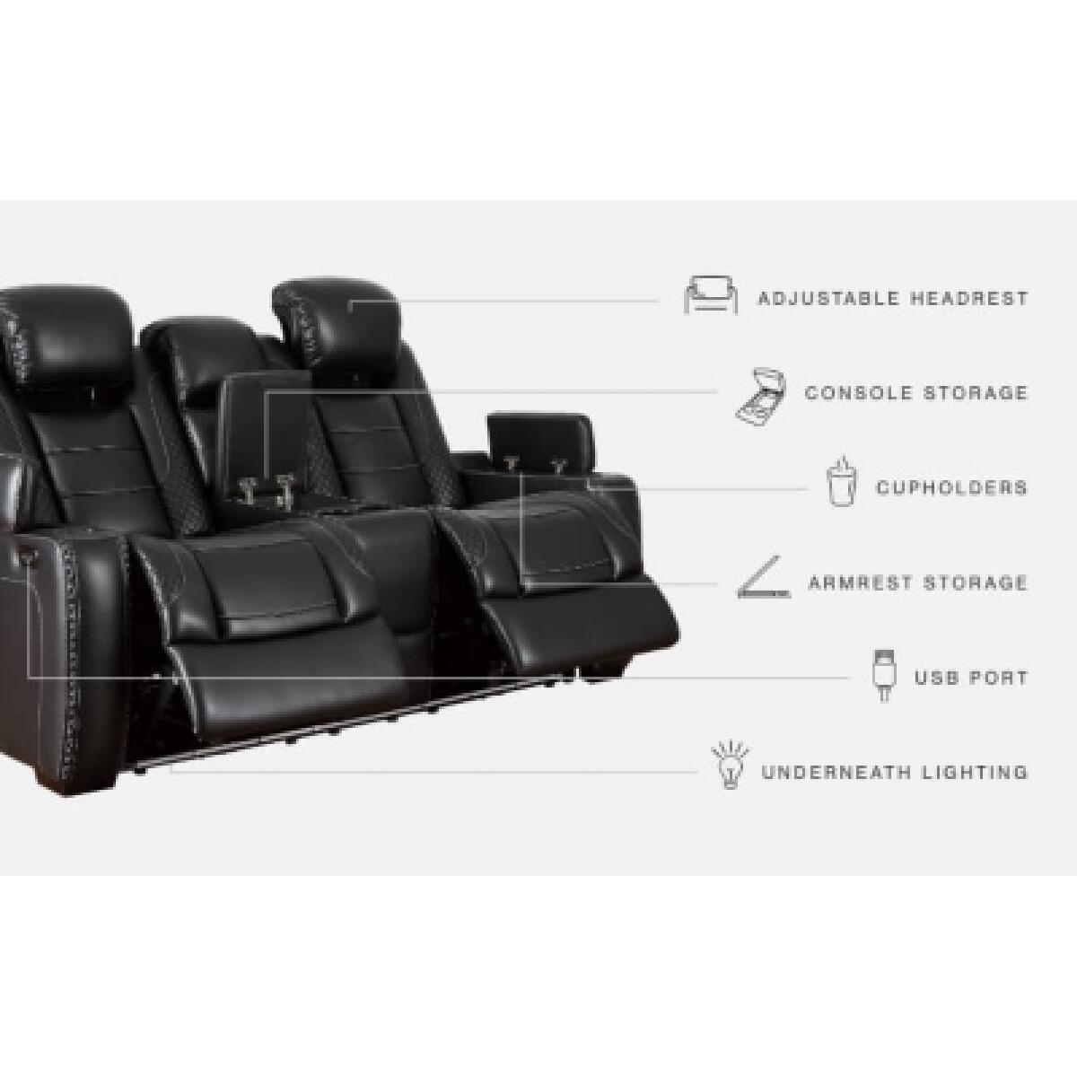 Party Time Power Reclining Loveseat with Console Loveseats Ashley Furniture 22