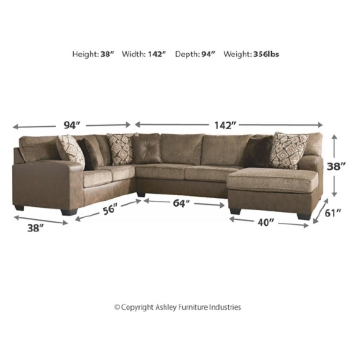 Abalone 3-Piece Sectional with Chaise Sectionals Ashley Furniture 13