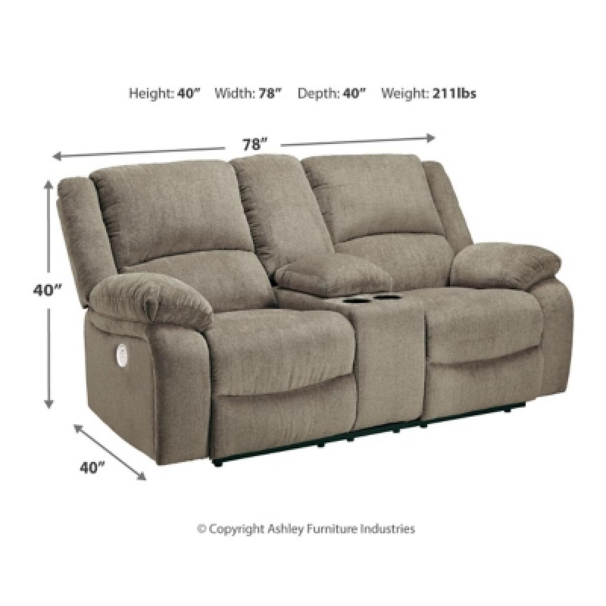 Draycoll Power Reclining Loveseat with Console Loveseats Ashley Furniture 13
