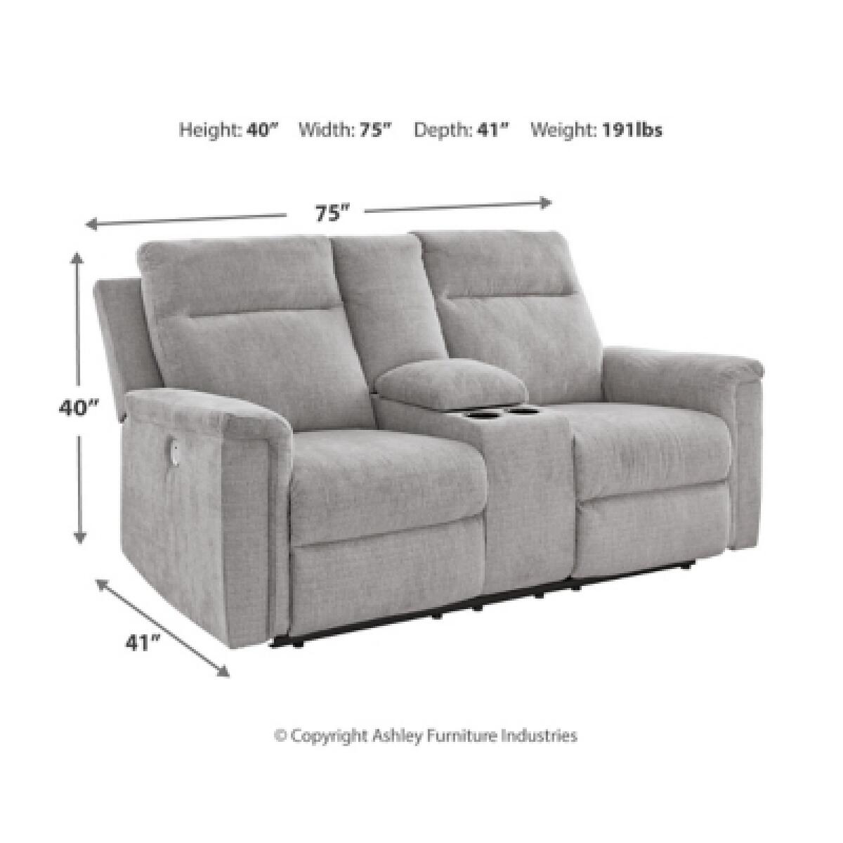 Barnsana Power Reclining Loveseat with Console Loveseats Ashley Furniture 15