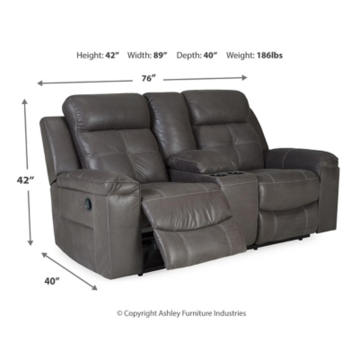 Jesolo Reclining Loveseat with Console Loveseats Ashley Furniture 13