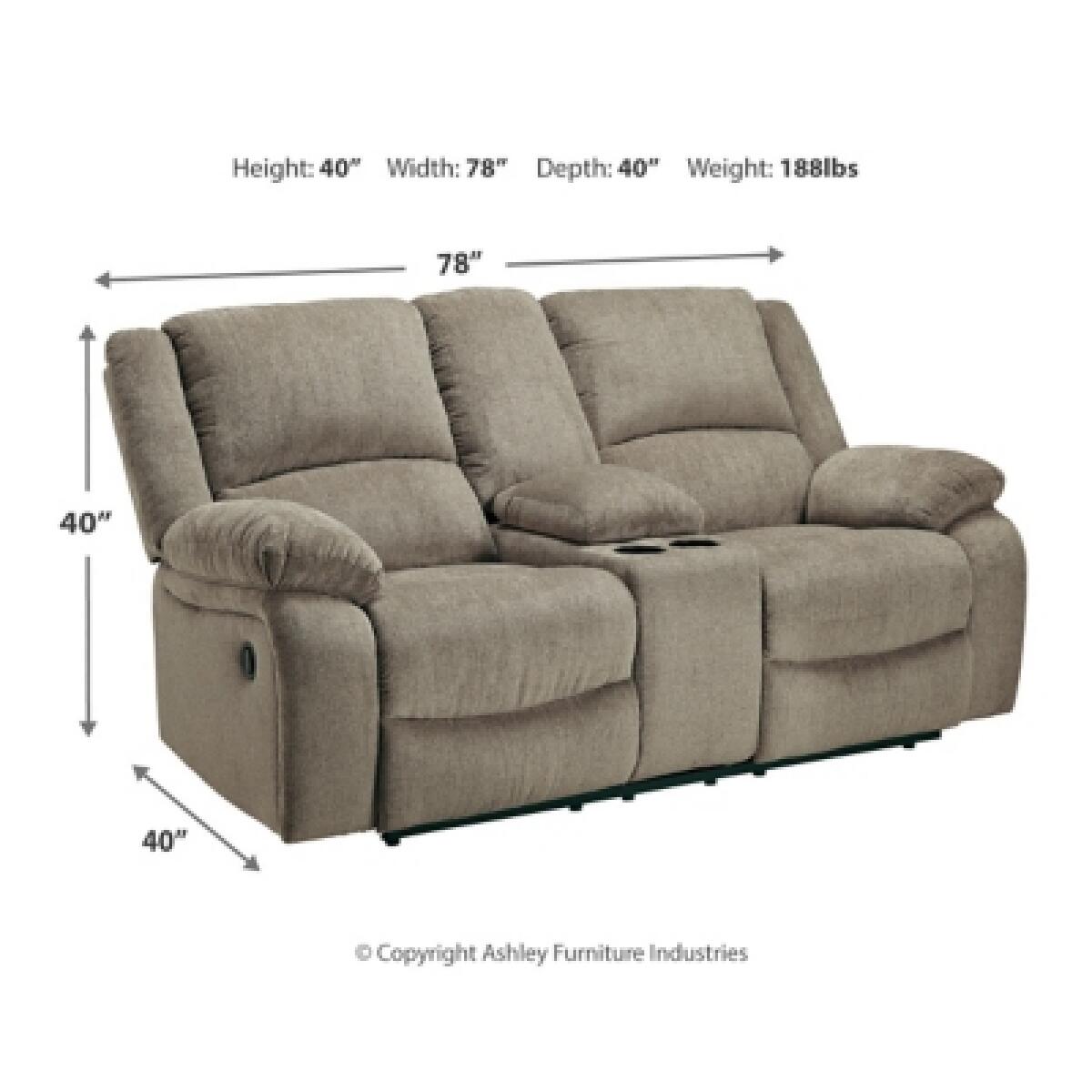 Draycoll Reclining Loveseat with Console Loveseats Ashley Furniture 16