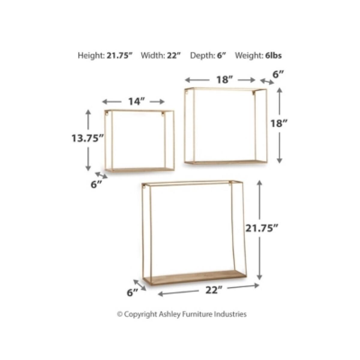 Efharis Wall Shelf (Set of 3) Wall Decor Ashley Furniture 9