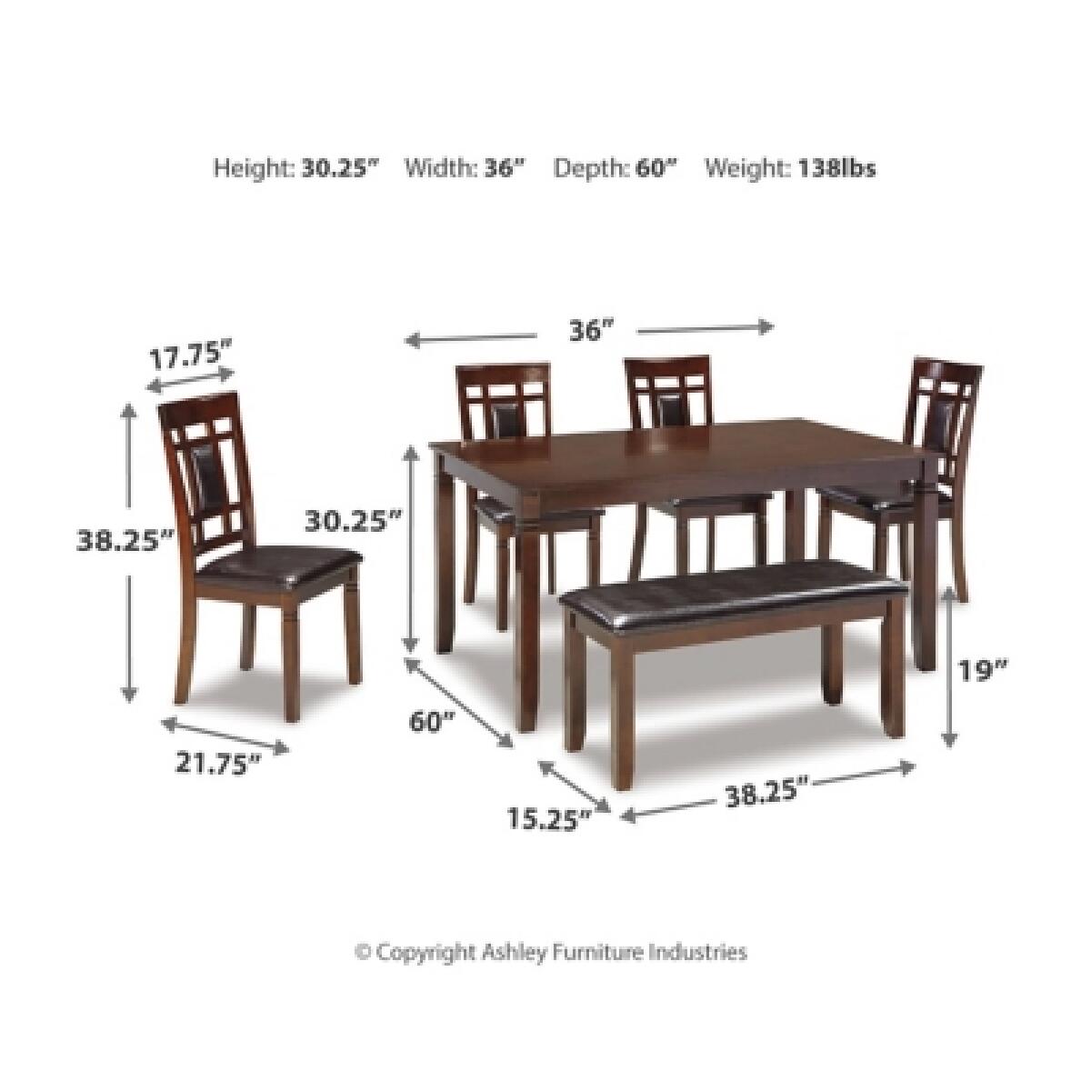 Bennox Dining Table and Chairs with Bench (Set of 6) Dining Tables Ashley Furniture 12
