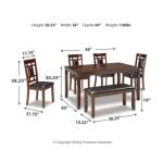 Bennox Dining Table and Chairs with Bench (Set of 6) Dining Tables Ashley Furniture 19
