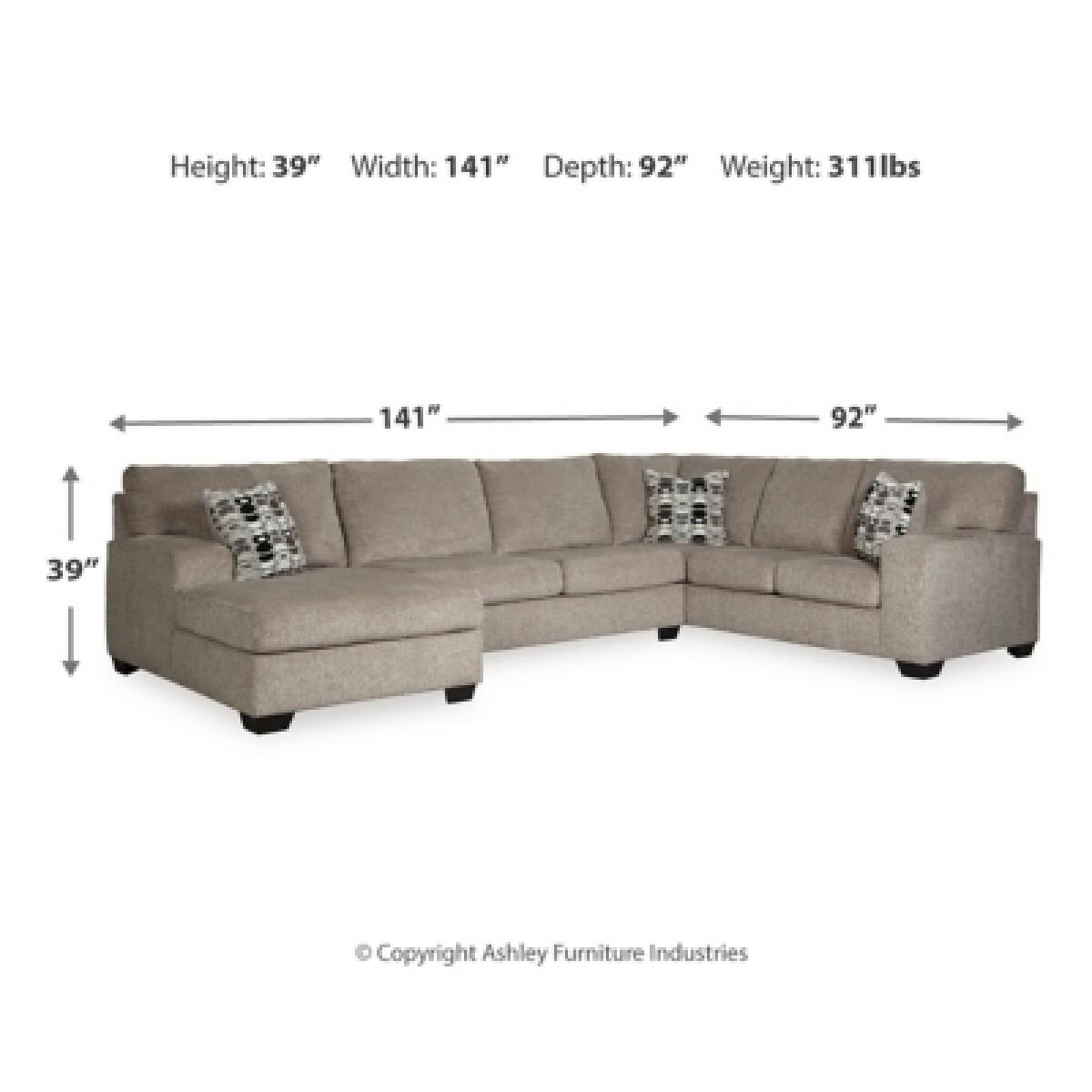 Ballinasloe 3-Piece Sectional with Chaise Sectionals Ashley Furniture 12