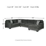 Ballinasloe 3-Piece Sectional with Chaise Sectionals Ashley Furniture 16