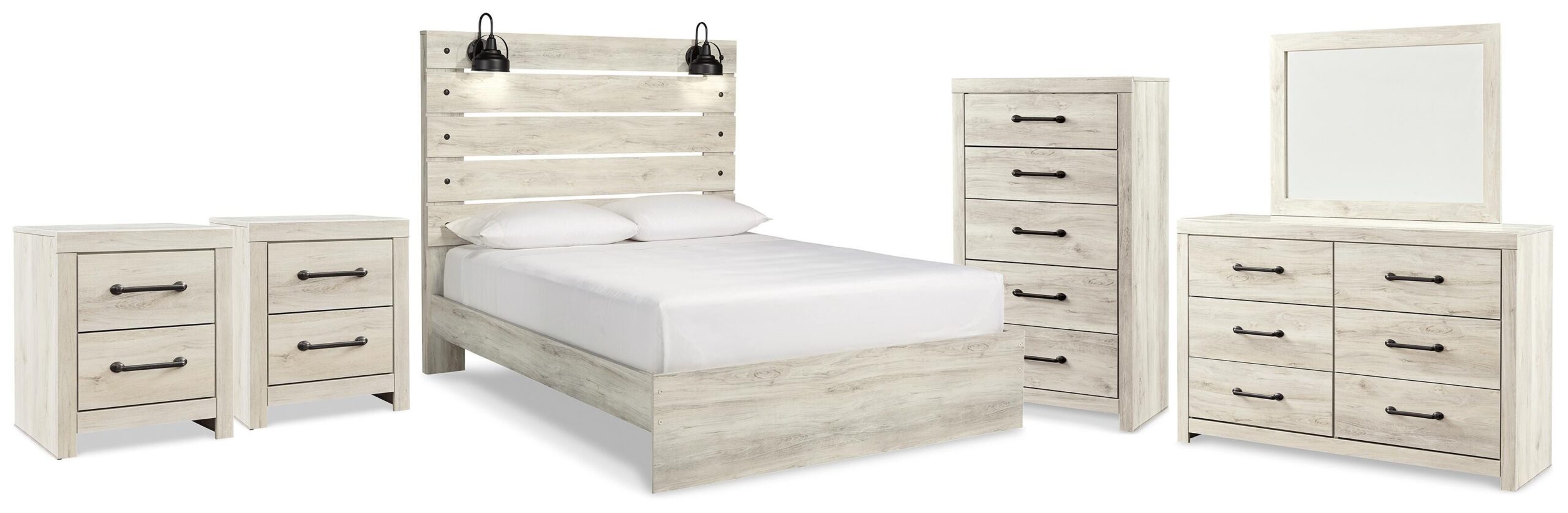 Cambeck Queen Panel Bed, Dresser, Mirror, Chest and 2 Nightstands