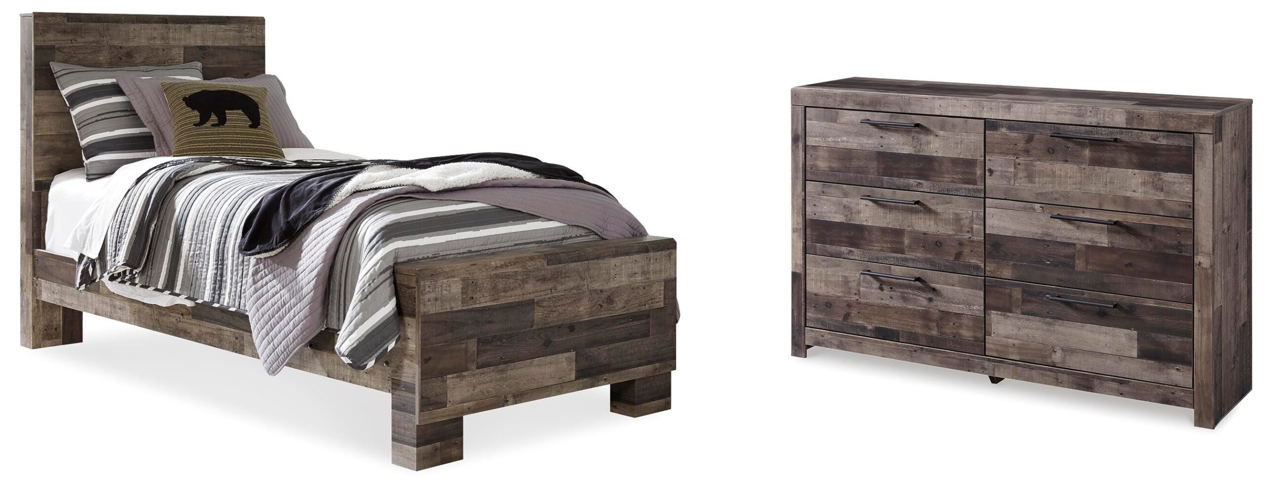 Derekson Twin Panel Bed and Dresser