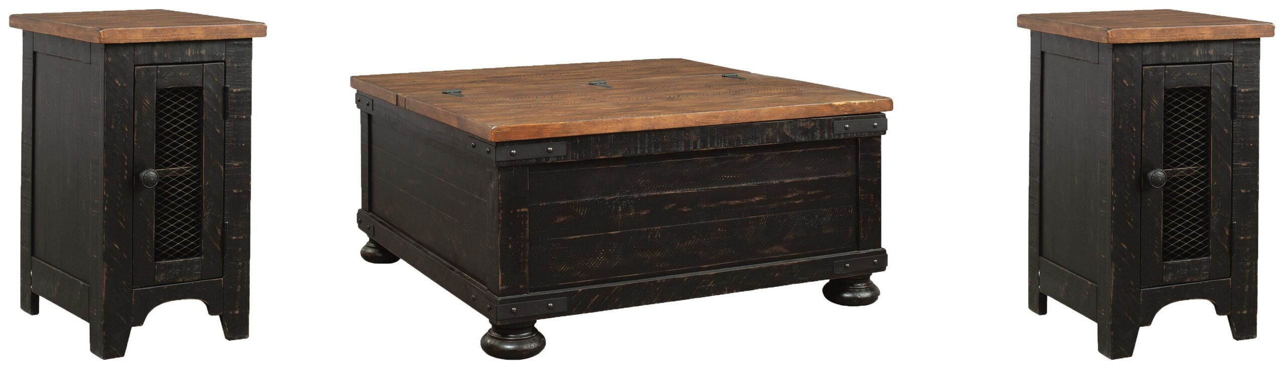 Valebeck Coffee Table and 2 Chairside End Tables