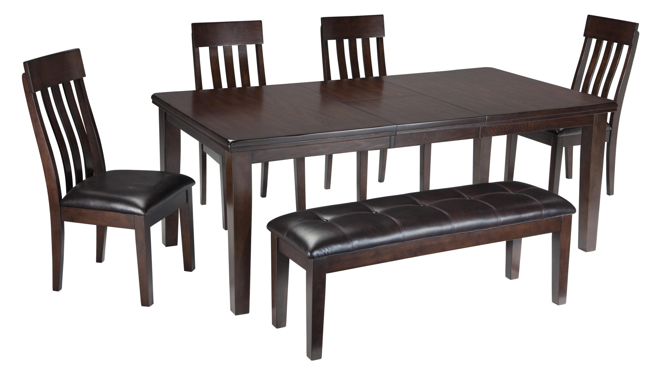 Haddigan Dining Table with 4 Chairs and Bench