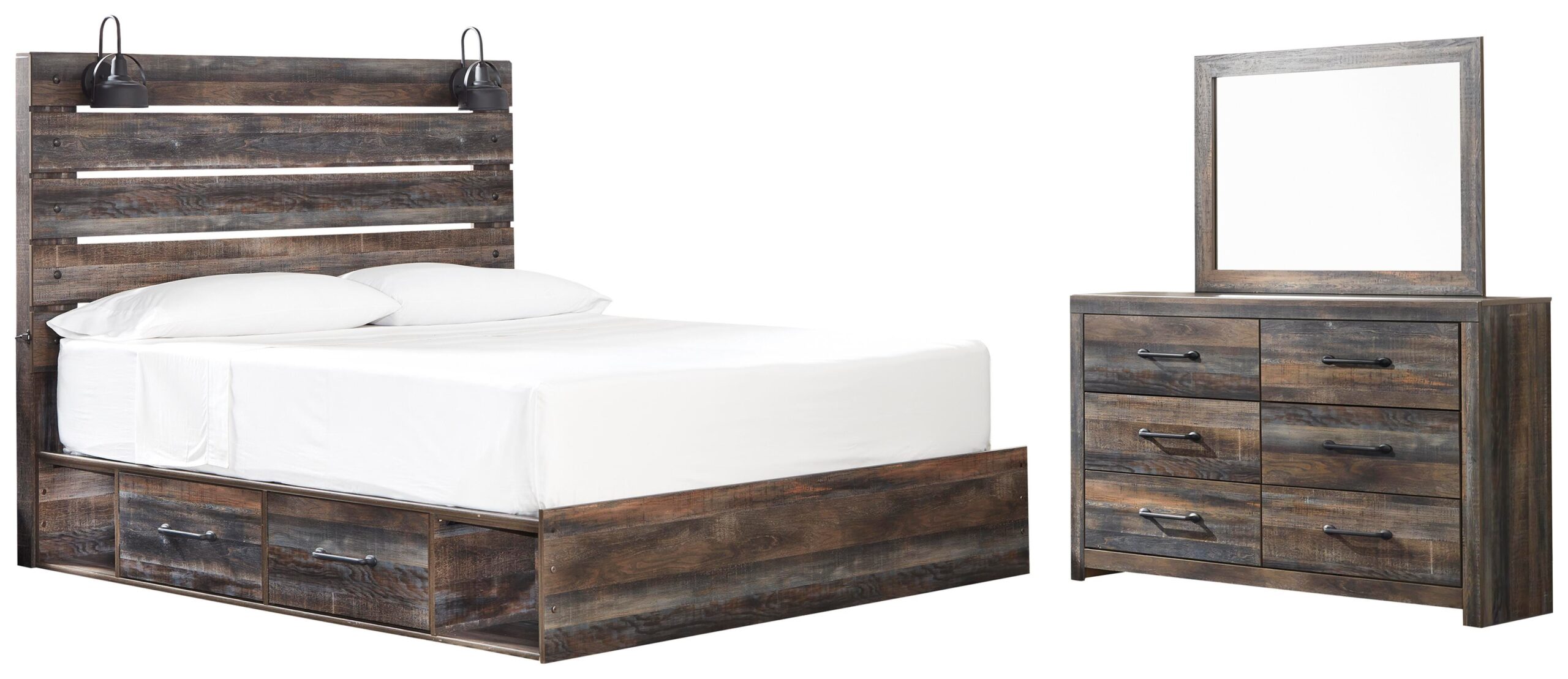 Drystan King Storage Bed, Dresser and Mirror