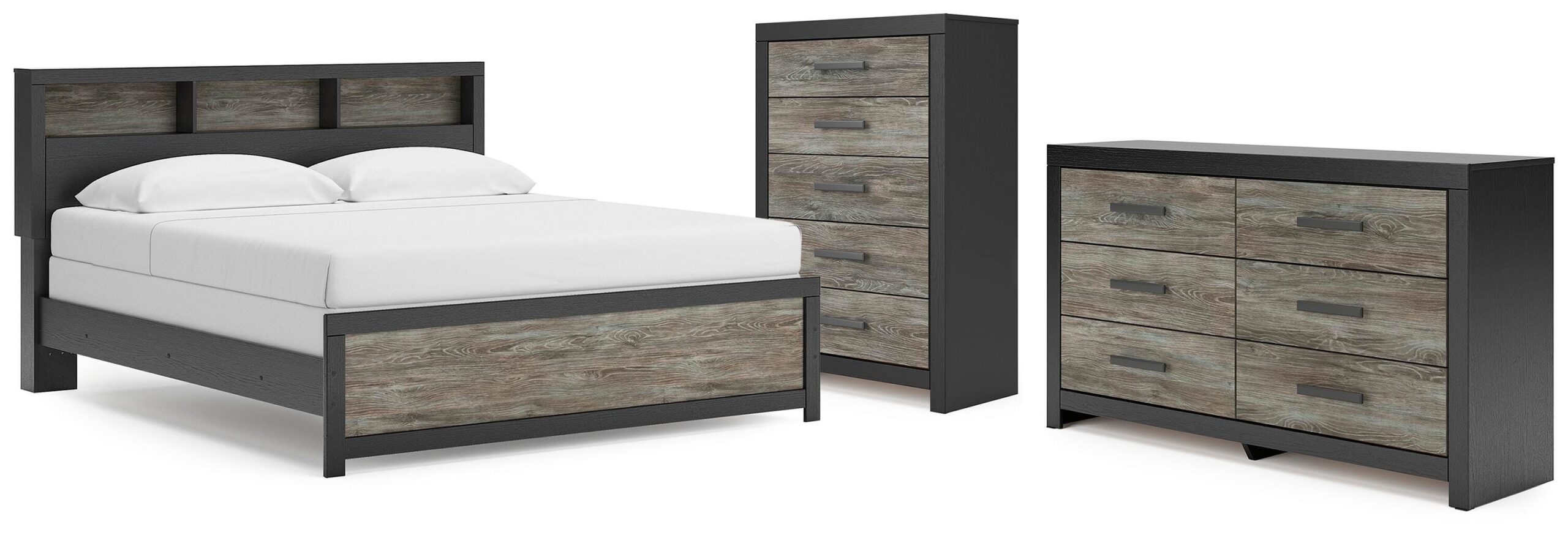Broachmyn King Panel Bed, Dresser and Chest